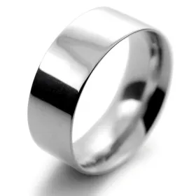 Flat Court Medium -  8mm Palladium Wedding Ring 